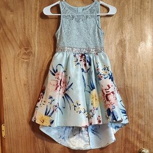 Emily Rose Girls Party Dress Mint Lace Floral Taffeta Rhinestones Sleeveless 8